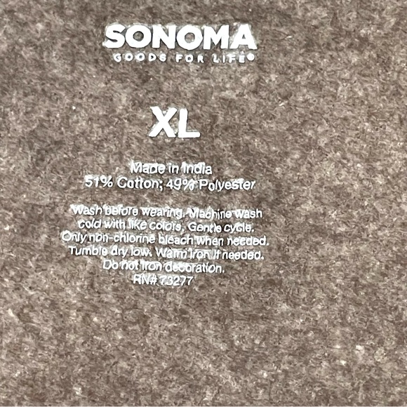 Men's Sonoma Super Soft Sweater Fleece Jacket Gray Size XL - Picture 6 of 7